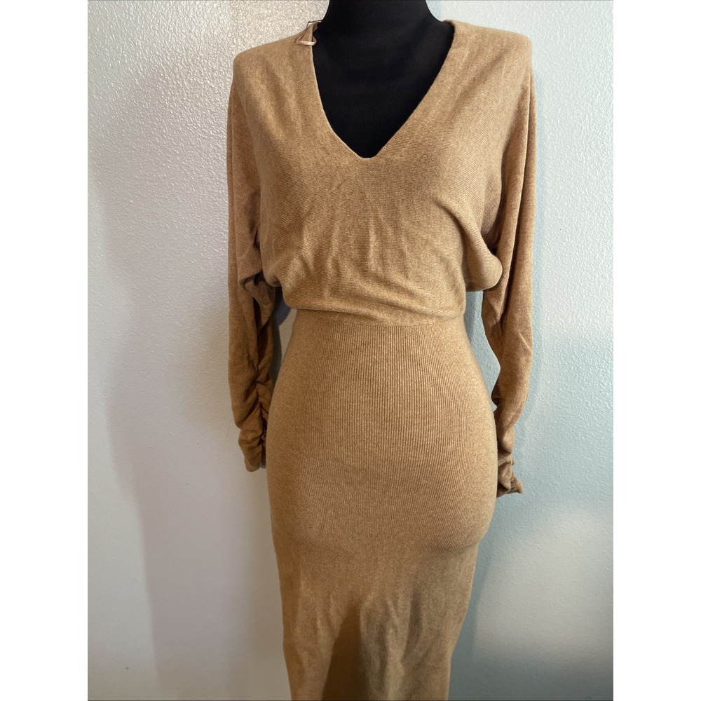 Reiss Women Long Sleeves Dress Brown Size XS